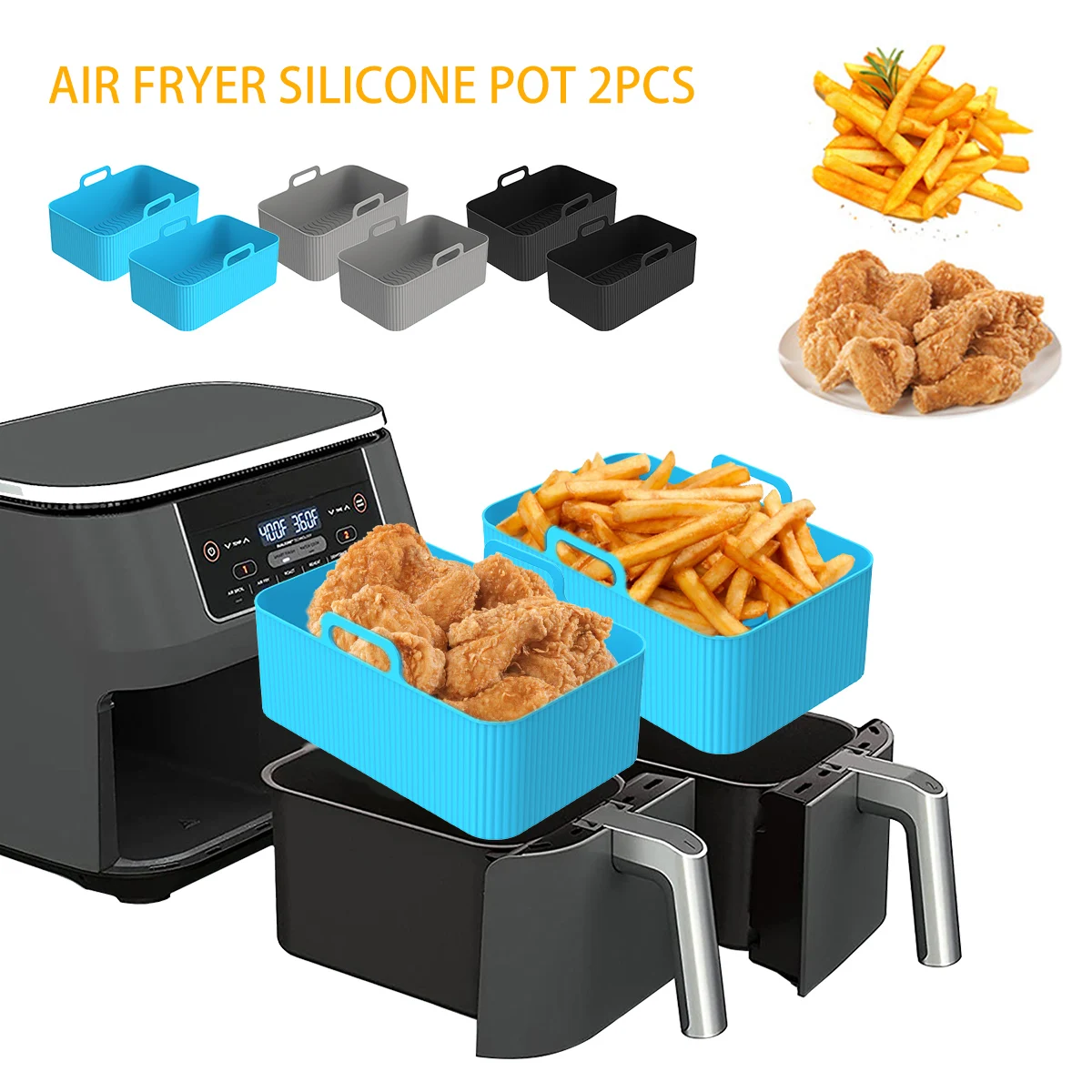 Air Fryer Silicone Pot Liner - Aksesori dapur penggorengan udara silikon, dalaman